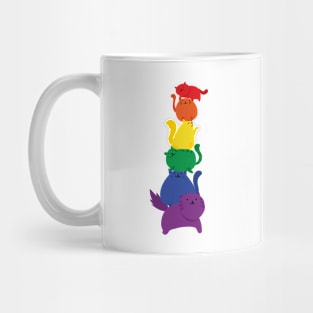 LGBTQ Cat Kawaii Progressive Pride Gay Flag Mug